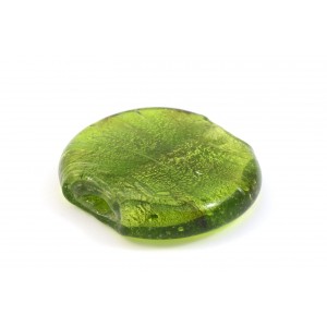 Verre rond plat vert olive (foil) de 32 à 35mm 